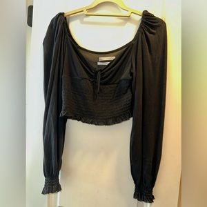 Urban Outfitters black long sleeve crop top